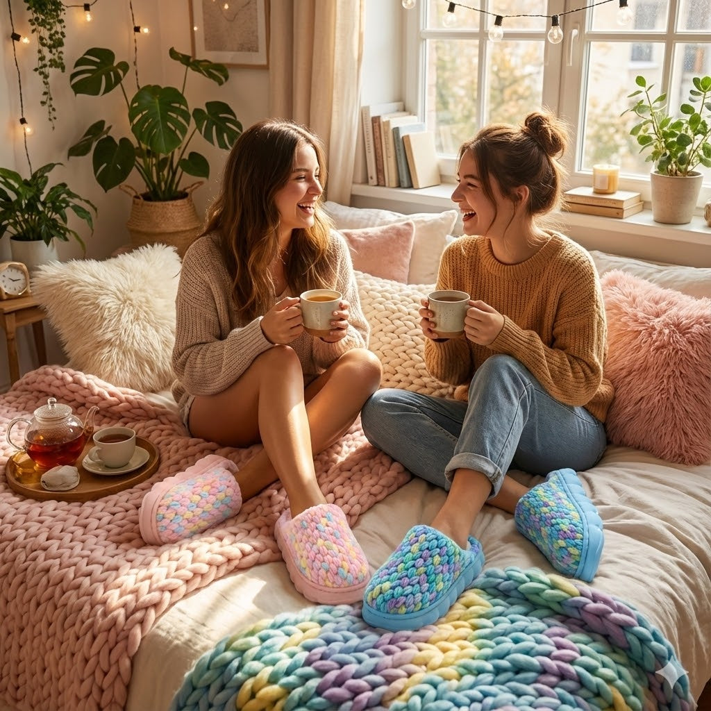 Make Your Own "Cotton Candy" Cloud Slippers 🍬 Pink & Pastel DIY Crochet Kit - Super Easy & Cozy